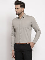 Jainish Men's Cotton Solid Steel Grey Formal Shirt's ( SF 361Steel-Grey ) | Grocsy