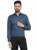 Jainish Men's Cotton Solid Teal Blue Formal Shirt's ( SF 361Teal ) | Grocsy