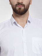 Jainish Men's Cotton Solid White Formal Shirt's ( SF 361White ) | Grocsy