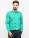 Jainish Green Formal Shirt with black detailing ( SF 411Green ) | Grocsy