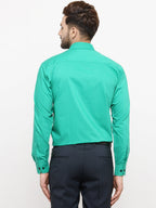 Jainish Green Formal Shirt with black detailing ( SF 411Green ) | Grocsy