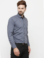 Jainish Grey Formal Shirt with black detailing ( SF 411Grey ) | Grocsy