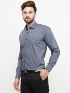 Jainish Grey Formal Shirt with black detailing ( SF 411Grey ) | Grocsy