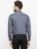 Jainish Grey Formal Shirt with black detailing ( SF 411Grey ) | Grocsy