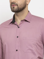 Jainish Magenta Formal Shirt with black detailing ( SF 411Magenta ) | Grocsy