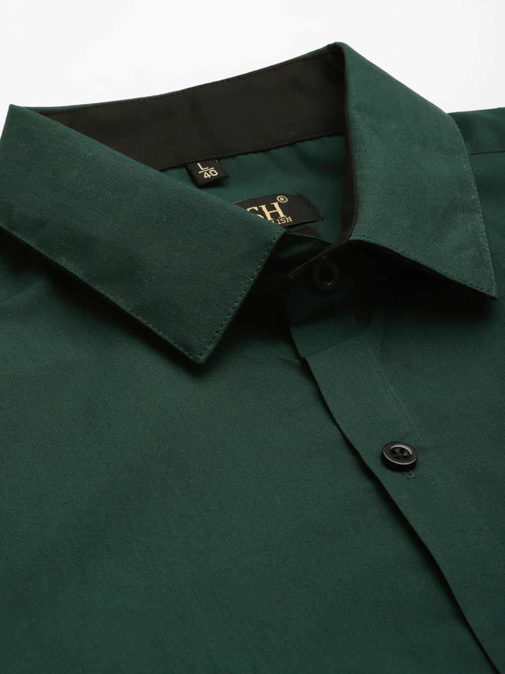 Jainish Olive Green Formal Shirt with black detailing ( SF 411Olive ) | Grocsy