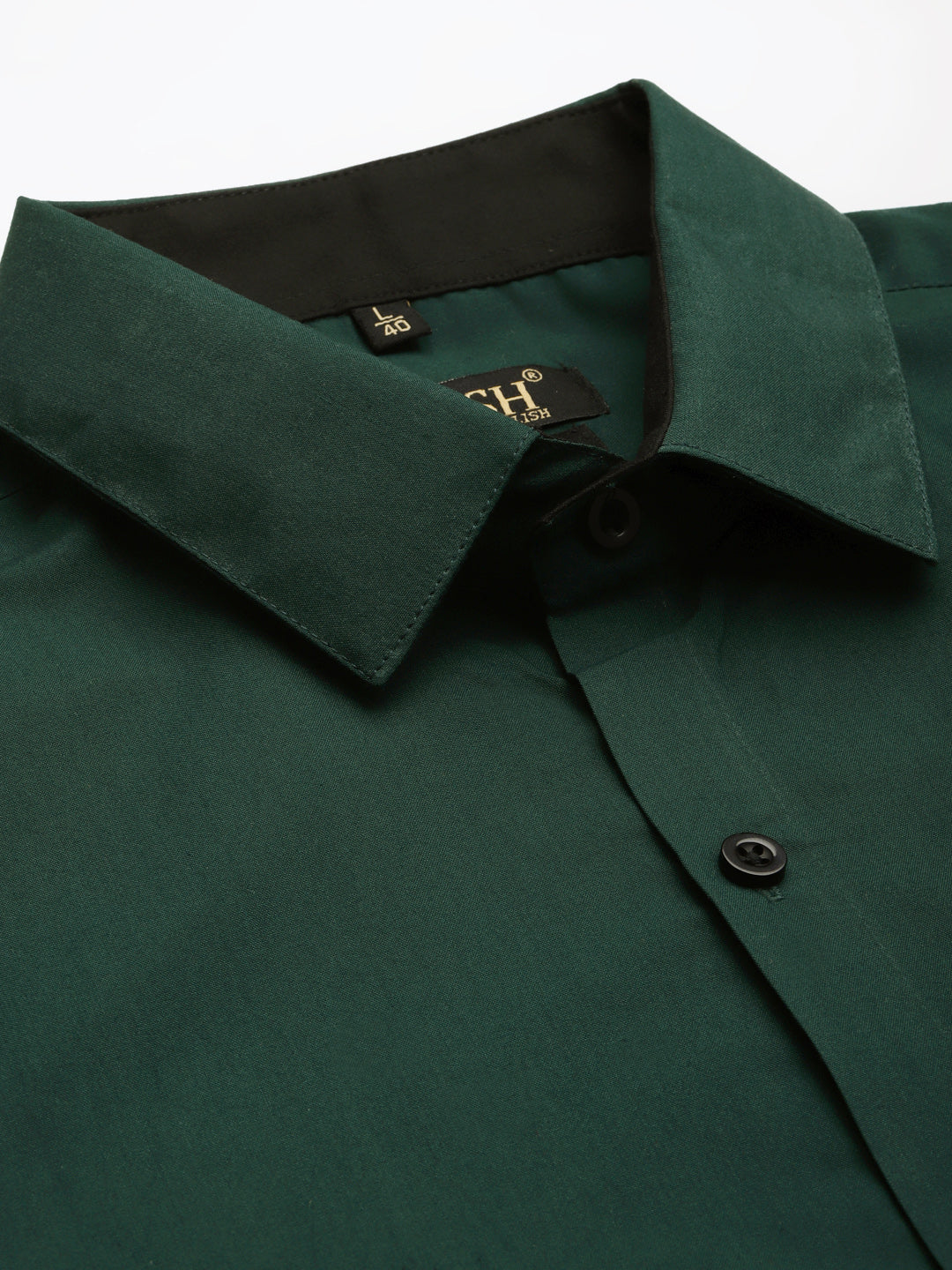 Jainish Olive Green Formal Shirt with black detailing ( SF 411Olive ) | Grocsy