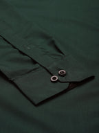 Jainish Olive Green Formal Shirt with black detailing ( SF 411Olive ) | Grocsy