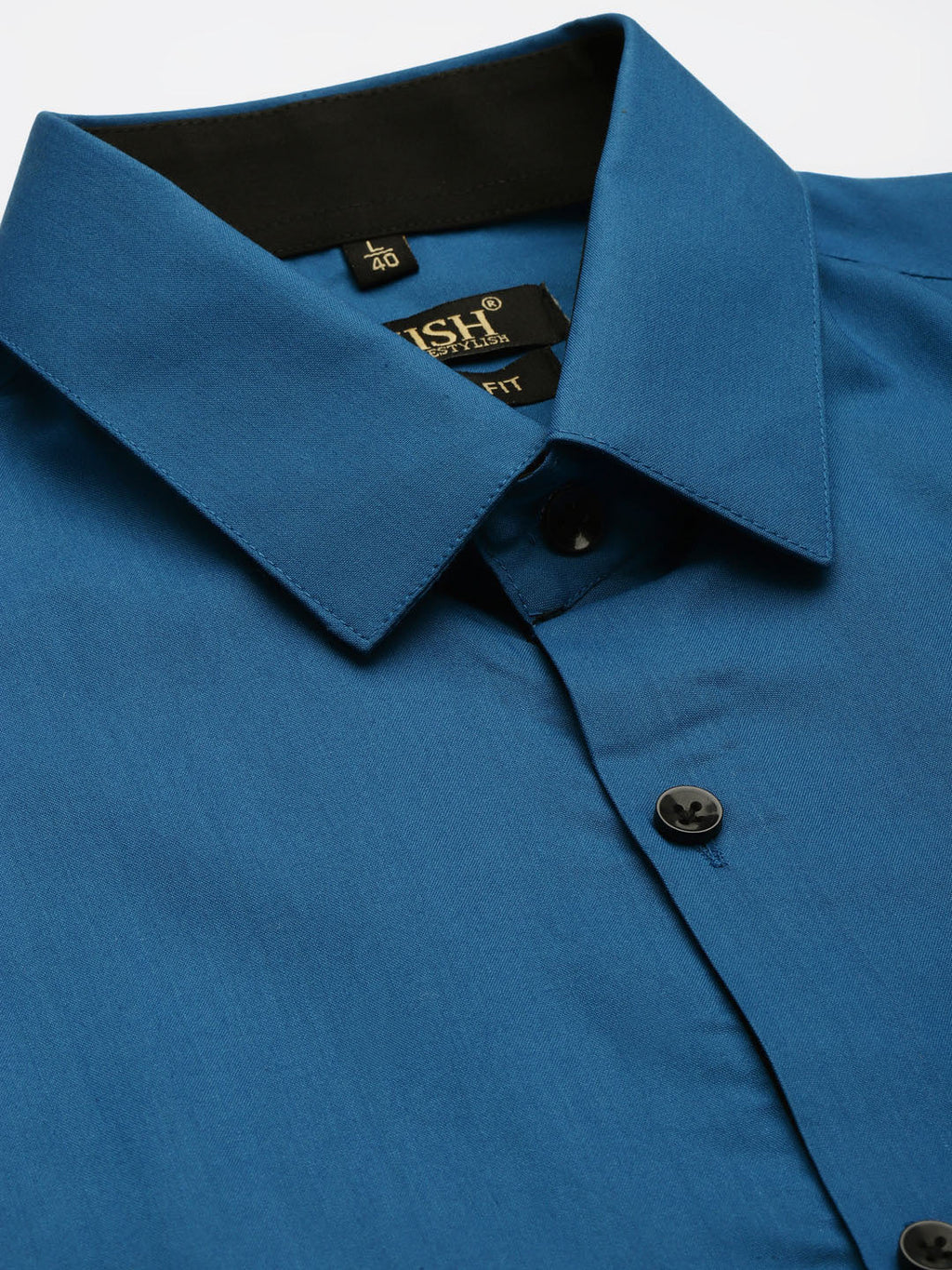 Jainish Pecock Green Formal Shirt with black detailing ( SF 411Peacock ) | Grocsy