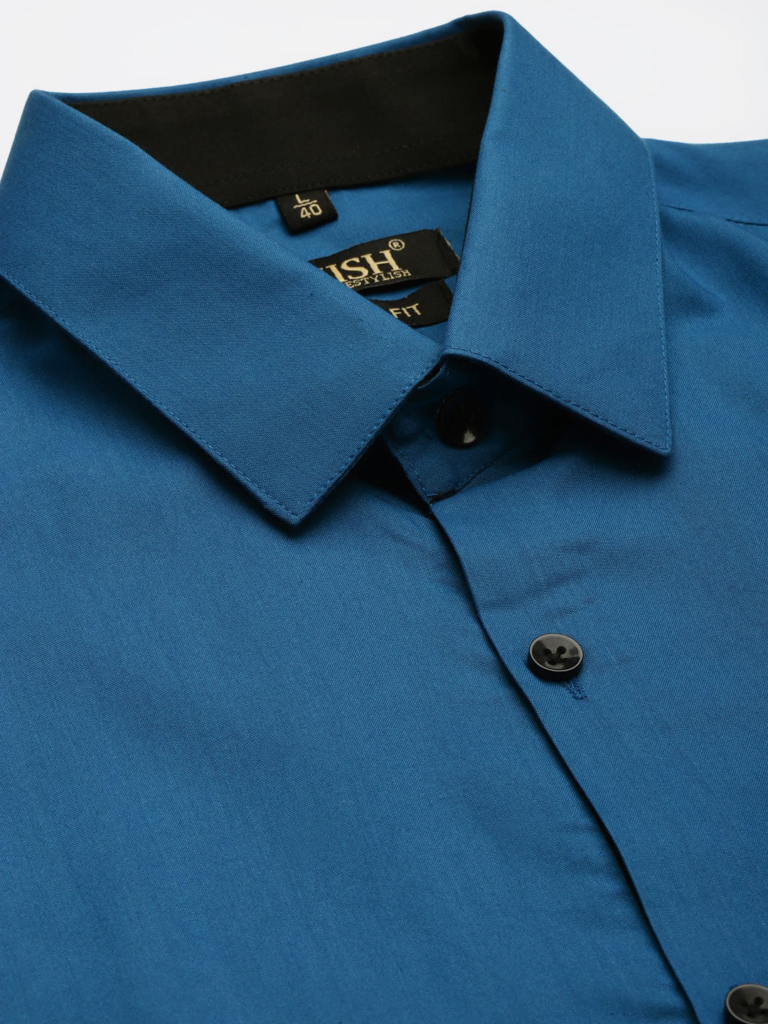 Jainish Pecock Green Formal Shirt with black detailing ( SF 411Peacock ) | Grocsy