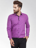 Jainish Purple Formal Shirt with black detailing ( SF 411Purple ) | Grocsy