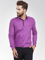 Jainish Purple Formal Shirt with black detailing ( SF 411Purple ) | Grocsy