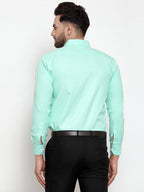 Jainish Green Formal Shirt with white detailing ( SF 419Green ) | Grocsy