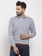 Jainish Grey Formal Shirt with white detailing ( SF 419Grey ) | Grocsy