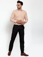 Jainish Light-Brown Formal Shirt with white detailing ( SF 419Light-Brown ) | Grocsy