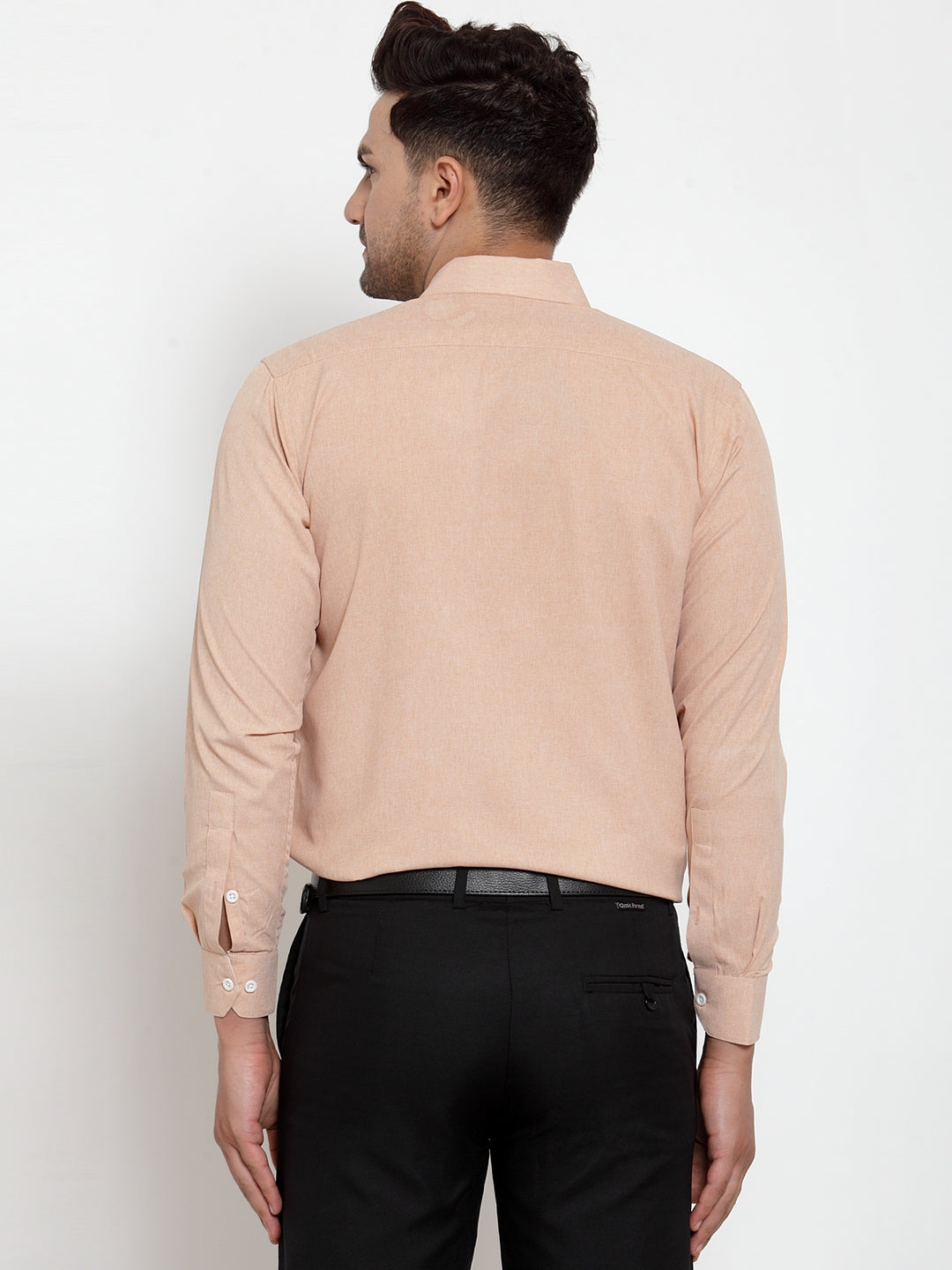 Jainish Light-Brown Formal Shirt with white detailing ( SF 419Light-Brown ) | Grocsy
