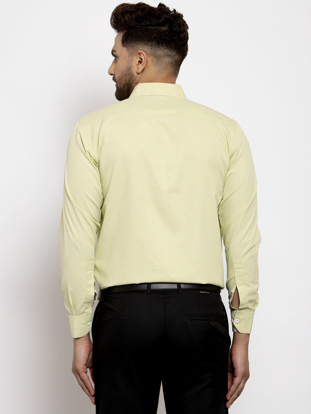 Jainish Lime Green Formal Shirt with white detailing ( SF 419Lime-Green ) | Grocsy