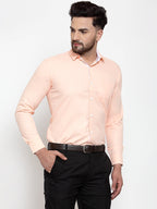Jainish Orange Formal Shirt with white detailing ( SF 419Orange ) | Grocsy
