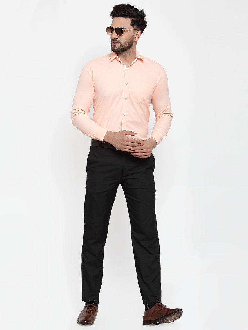 Jainish Orange Formal Shirt with white detailing ( SF 419Orange ) | Grocsy