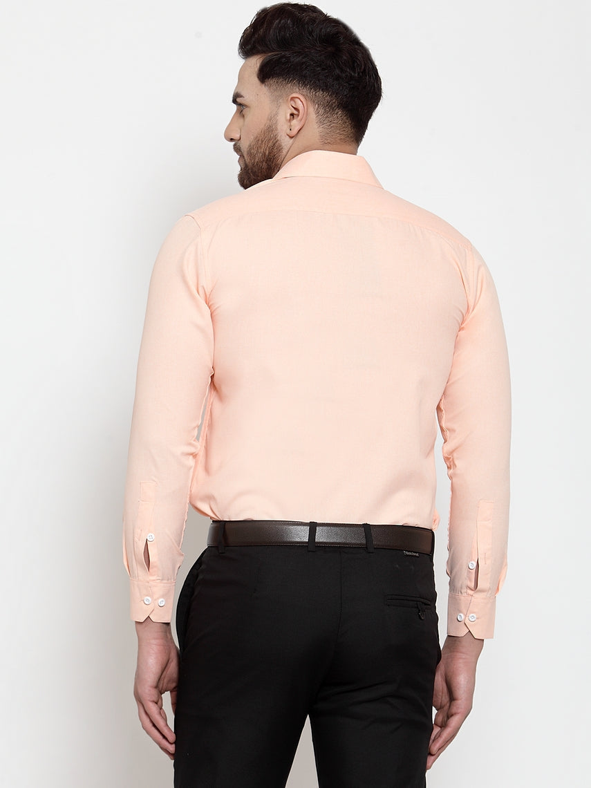 Jainish Orange Formal Shirt with white detailing ( SF 419Orange ) | Grocsy