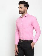 Jainish Pink Formal Shirt with white detailing ( SF 419Pink ) | Grocsy