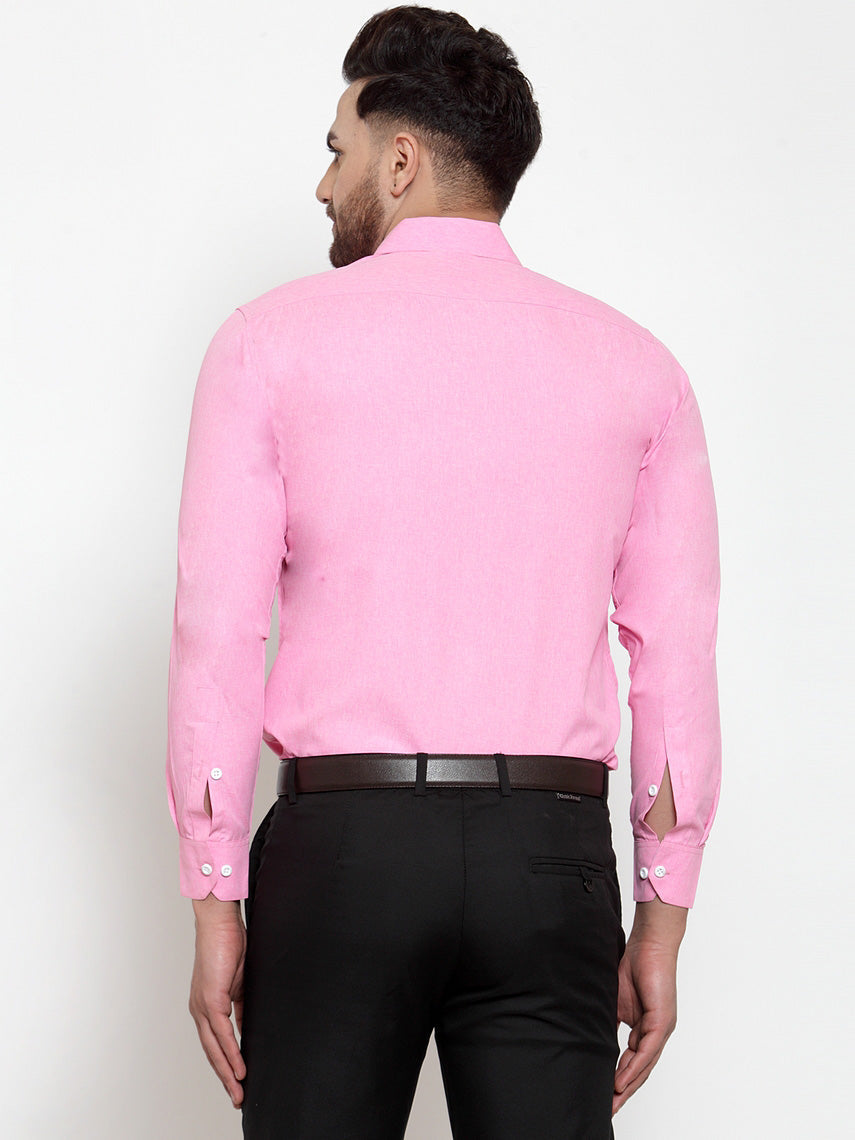 Jainish Pink Formal Shirt with white detailing ( SF 419Pink ) | Grocsy