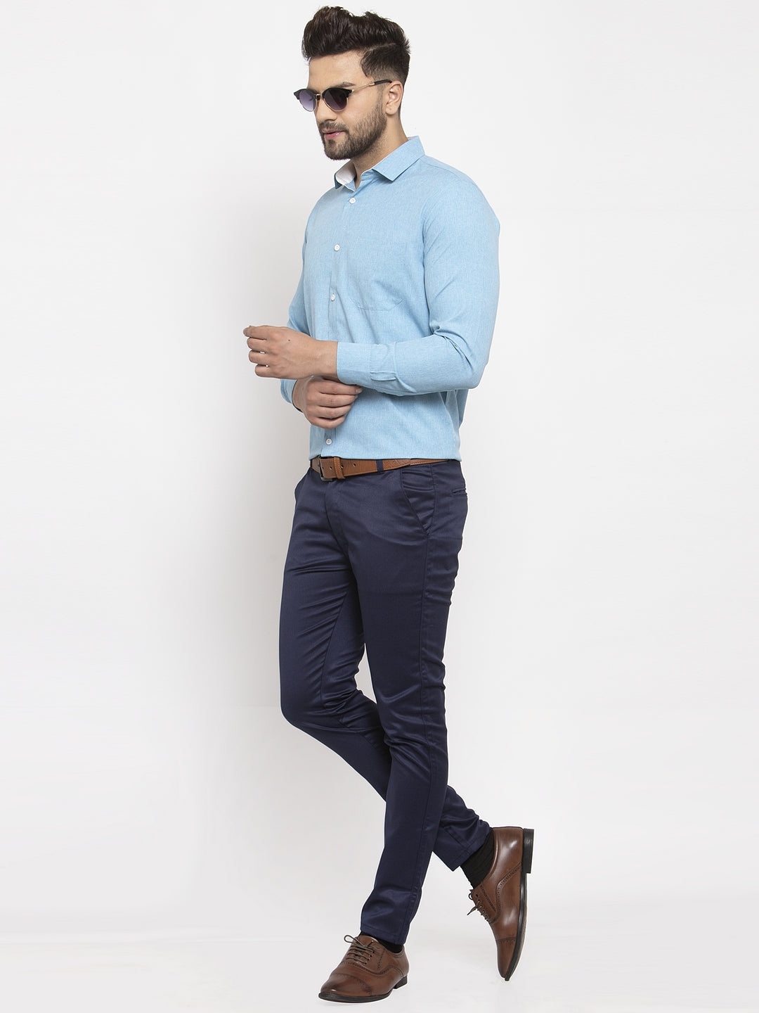 Jainish Pista Green Formal Shirt with white detailing ( SF 419Pista ) | Grocsy