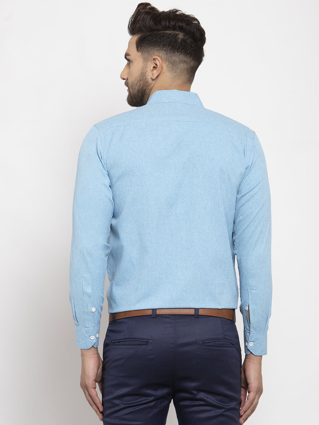 Jainish Pista Green Formal Shirt with white detailing ( SF 419Pista ) | Grocsy
