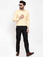 Jainish Yellow Formal Shirt with white detailing ( SF 419Yellow ) | Grocsy