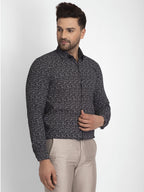 Jainish Black Printed Formal Shirt ( JSF 426Black ) | Grocsy