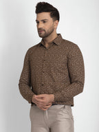 Jainish Coffee Brown Printed Formal Shirt ( JSF 426Coffee ) | Grocsy