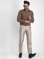 Jainish Coffee Brown Printed Formal Shirt ( JSF 426Coffee ) | Grocsy