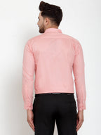 Jainish Red Men's Cotton Solid Button Down Formal Shirts ( SF 713Coral ) | Grocsy