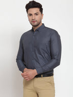 Jainish Grey Men's Cotton Solid Button Down Formal Shirts ( SF 713Grey ) | Grocsy