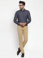 Jainish Grey Men's Cotton Solid Button Down Formal Shirts ( SF 713Grey ) | Grocsy