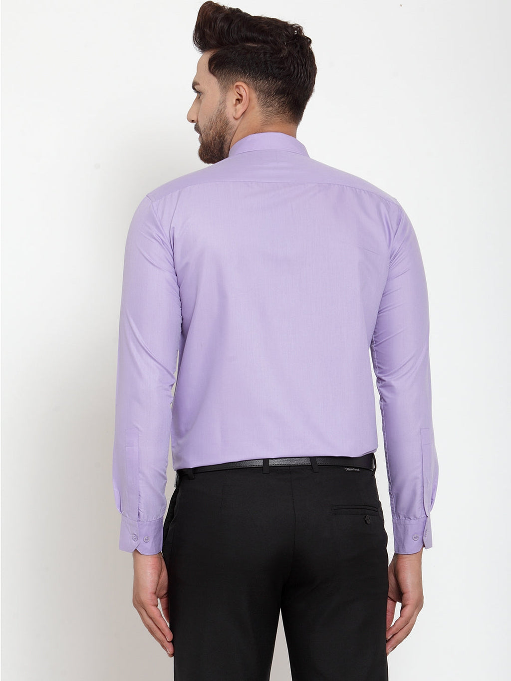 Jainish Purple Men's Cotton Solid Button Down Formal Shirts ( SF 713Light-Purple ) | Grocsy