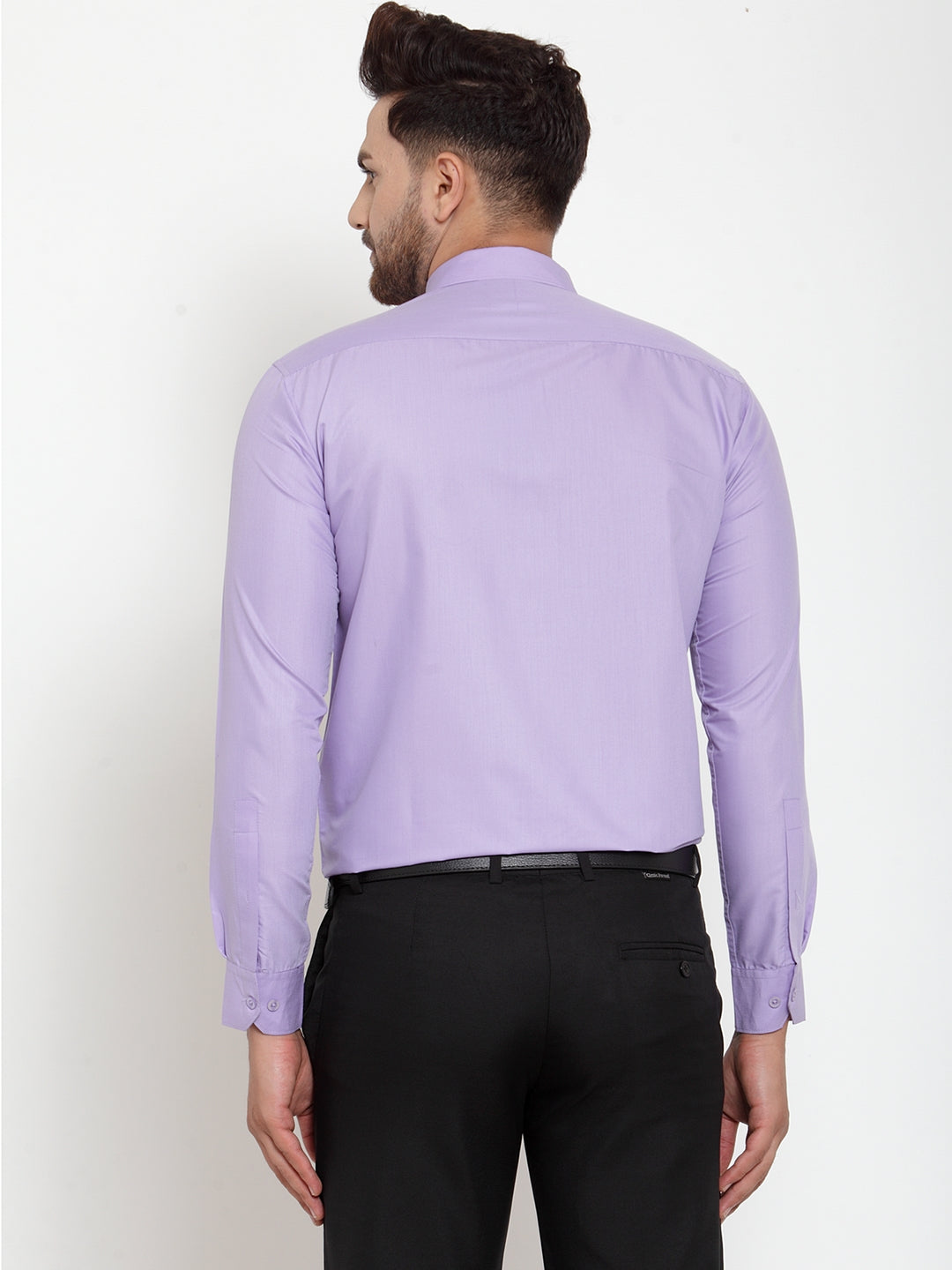 Jainish Purple Men's Cotton Solid Button Down Formal Shirts ( SF 713Light-Purple ) | Grocsy