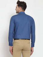 Jainish Blue Men's Cotton Solid Button Down Formal Shirts ( SF 713Peacock ) | Grocsy