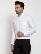 Jainish White Men's Cotton Solid Button Down Formal Shirts ( SF 713White ) | Grocsy