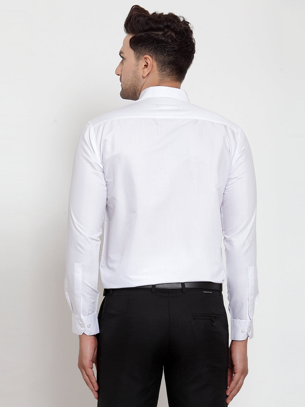 Jainish White Men's Cotton Solid Button Down Formal Shirts ( SF 713White ) | Grocsy