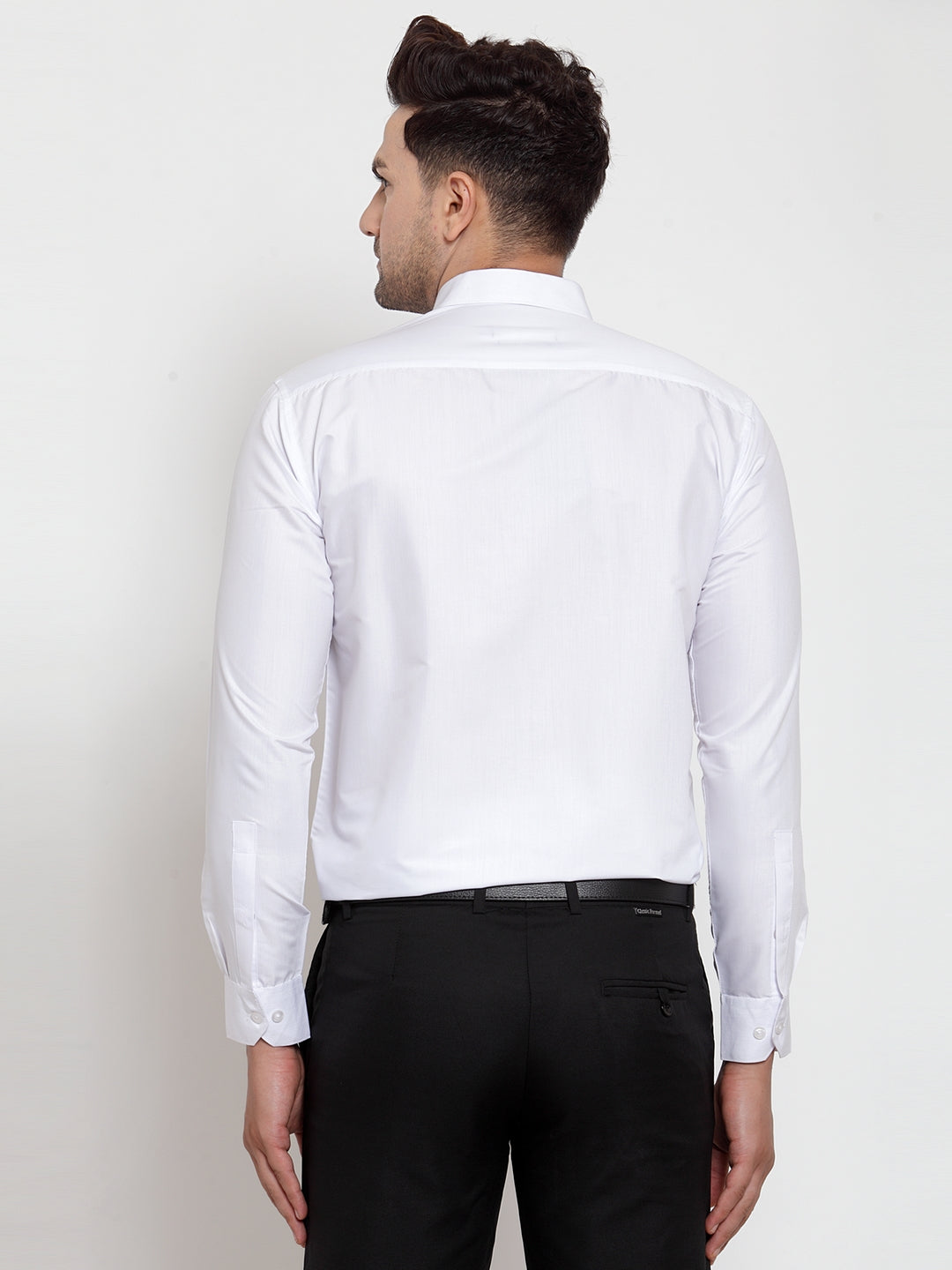 Jainish White Men's Cotton Solid Button Down Formal Shirts ( SF 713White ) | Grocsy