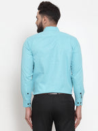 Jainish Green Men's Cotton Solid Button Down Formal Shirts ( SF 734Aqua ) | Grocsy