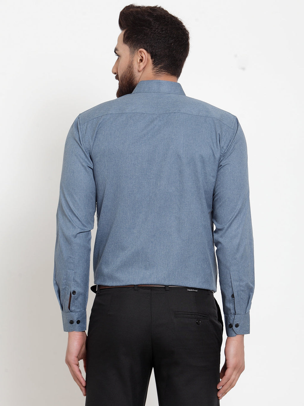 Jainish Grey Men's Cotton Solid Button Down Formal Shirts ( SF 734Grey ) | Grocsy