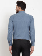 Jainish Grey Men's Cotton Solid Button Down Formal Shirts ( SF 734Grey ) | Grocsy