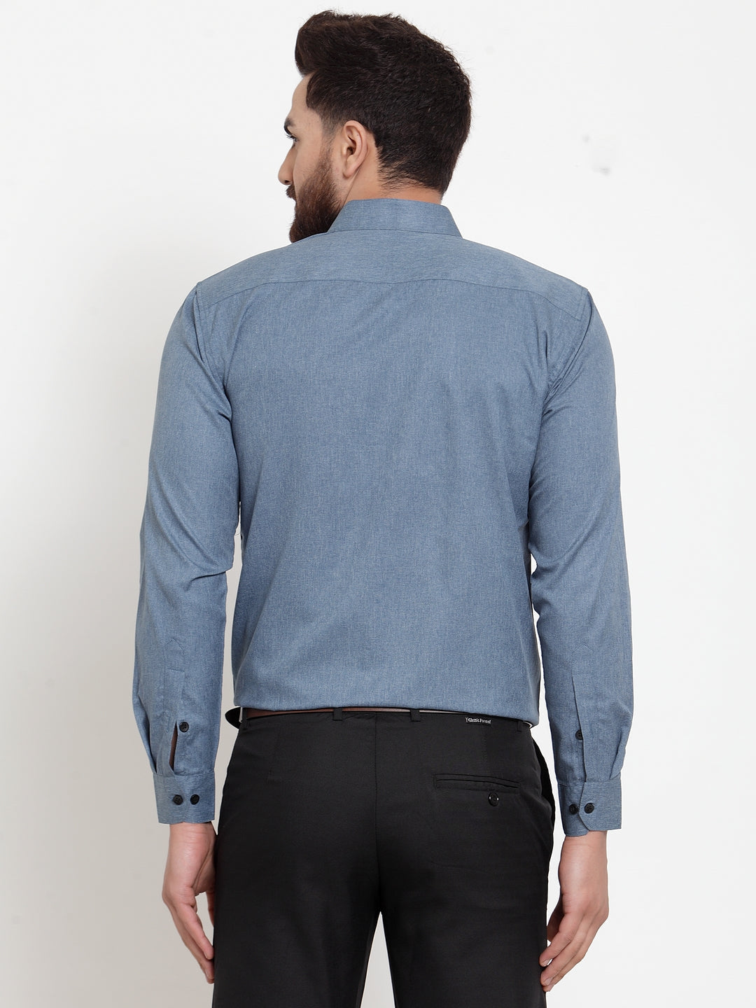 Jainish Grey Men's Cotton Solid Button Down Formal Shirts ( SF 734Grey ) | Grocsy