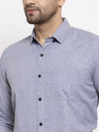 Jainish Grey Men's Cotton Solid Button Down Formal Shirts ( SF 734Light-Grey ) | Grocsy