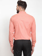 Jainish Peach Men's Cotton Solid Button Down Formal Shirts ( SF 734Peach ) | Grocsy