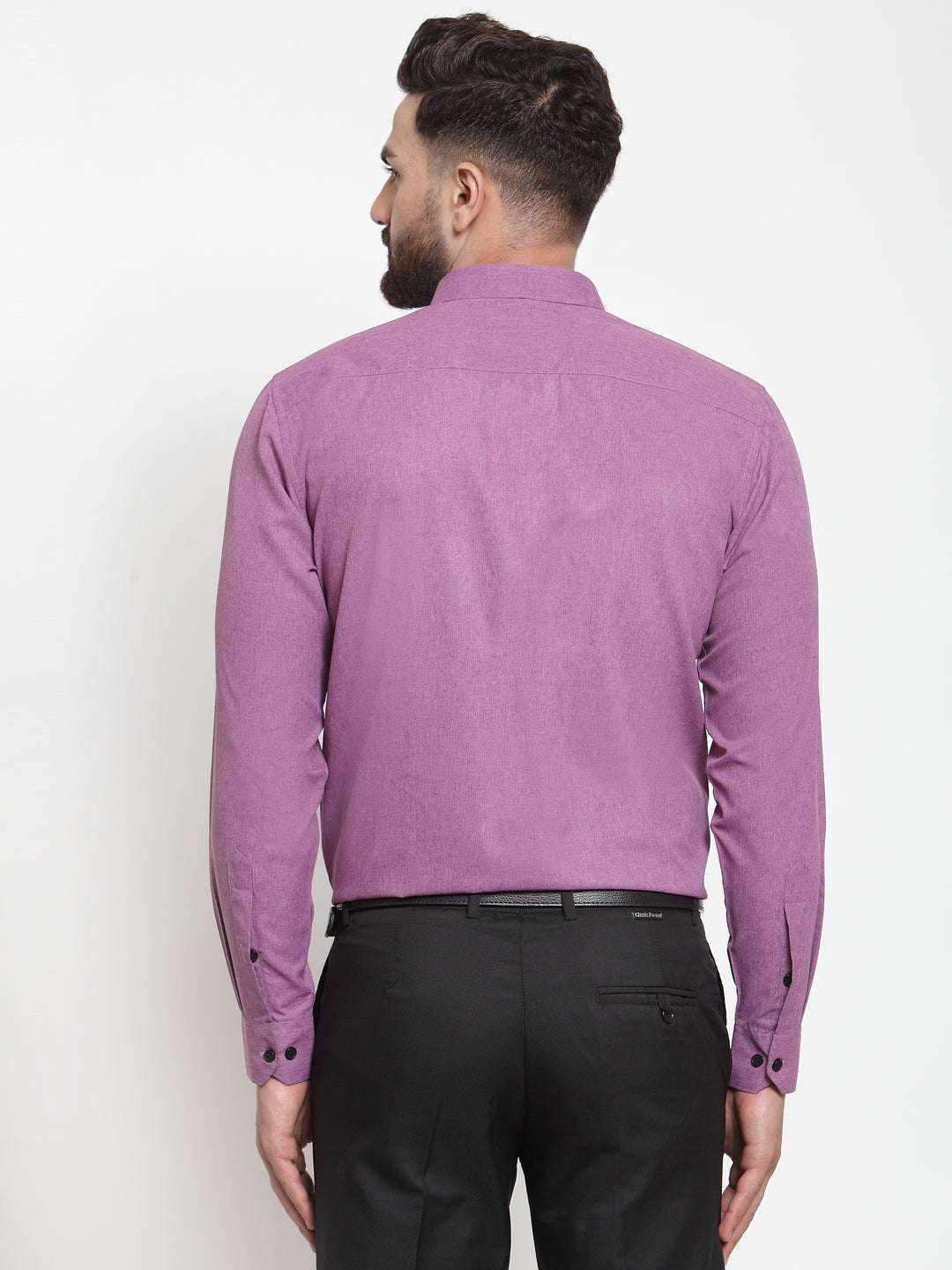 Jainish Purple Men's Cotton Solid Button Down Formal Shirts ( SF 734Purple ) | Grocsy