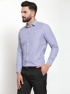 Jainish Blue Men's Cotton Striped Formal Shirts ( SF 735Blue ) | Grocsy