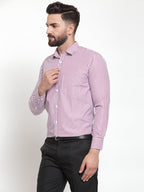 Jainish Purple Men's Cotton Striped Formal Shirts ( SF 735Purple ) | Grocsy